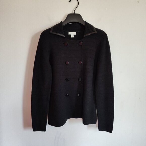 Ladies SZ PP Charter Club Petite Black Cardigan Sweater - Picture 1 of 4